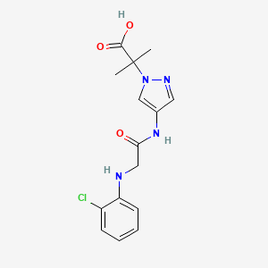 2-[4-[[2-(2-Chloroanilino)acetyl]amino]pyrazol-1-yl]-2-methylpropanoic acid