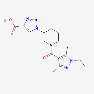 1-[1-(1-Ethyl-3,5-dimethylpyrazole-4-carbonyl)piperidin-3-yl]triazole-4-carboxylic acid