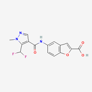 5-[[5-(Difluoromethyl)-1-methylpyrazole-4-carbonyl]amino]-1-benzofuran-2-carboxylic acid