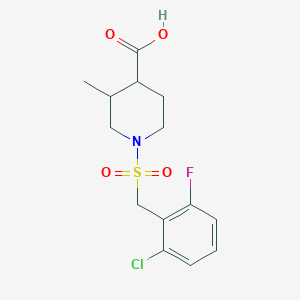 1-[(2-Chloro-6-fluorophenyl)methylsulfonyl]-3-methylpiperidine-4-carboxylic acid