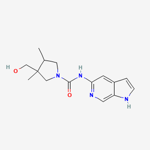 3-(hydroxymethyl)-3,4-dimethyl-N-(1H-pyrrolo[2,3-c]pyridin-5-yl)pyrrolidine-1-carboxamide