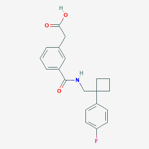 2-[3-[[1-(4-Fluorophenyl)cyclobutyl]methylcarbamoyl]phenyl]acetic acid