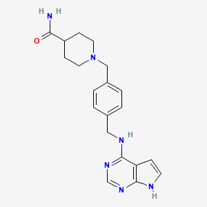 1-[[4-[(7H-pyrrolo[2,3-d]pyrimidin-4-ylamino)methyl]phenyl]methyl]piperidine-4-carboxamide