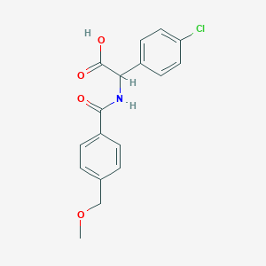 molecular formula C17H16ClNO4 B7445111 2-(4-Chlorophenyl)-2-[[4-(methoxymethyl)benzoyl]amino]acetic acid 