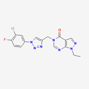 5-[[1-(3-Chloro-4-fluorophenyl)triazol-4-yl]methyl]-1-ethylpyrazolo[3,4-d]pyrimidin-4-one