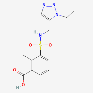 molecular formula C13H16N4O4S B7445148 3-[(3-Ethyltriazol-4-yl)methylsulfamoyl]-2-methylbenzoic acid 