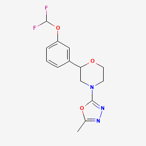 2-[3-(Difluoromethoxy)phenyl]-4-(5-methyl-1,3,4-oxadiazol-2-yl)morpholine