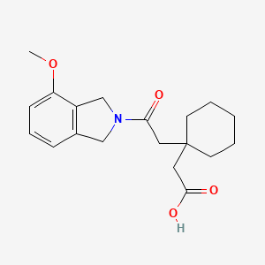 molecular formula C19H25NO4 B7445176 2-[1-[2-(4-Methoxy-1,3-dihydroisoindol-2-yl)-2-oxoethyl]cyclohexyl]acetic acid 