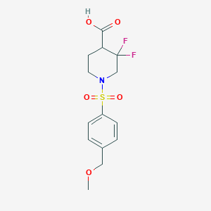 3,3-Difluoro-1-[4-(methoxymethyl)phenyl]sulfonylpiperidine-4-carboxylic acid