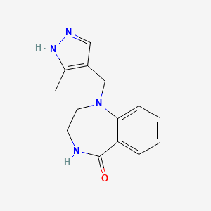 1-[(5-methyl-1H-pyrazol-4-yl)methyl]-3,4-dihydro-2H-1,4-benzodiazepin-5-one