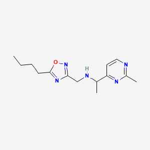 molecular formula C14H21N5O B7445205 N-[(5-butyl-1,2,4-oxadiazol-3-yl)methyl]-1-(2-methylpyrimidin-4-yl)ethanamine 