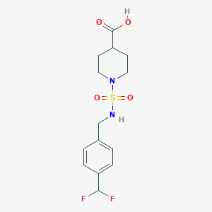 molecular formula C14H18F2N2O4S B7445212 1-[[4-(Difluoromethyl)phenyl]methylsulfamoyl]piperidine-4-carboxylic acid 