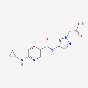 2-[4-[[6-(Cyclopropylamino)pyridine-3-carbonyl]amino]pyrazol-1-yl]acetic acid