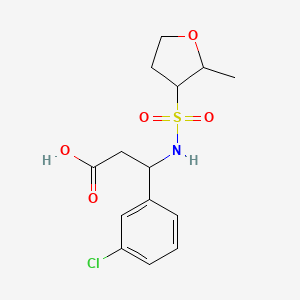 3-(3-Chlorophenyl)-3-[(2-methyloxolan-3-yl)sulfonylamino]propanoic acid