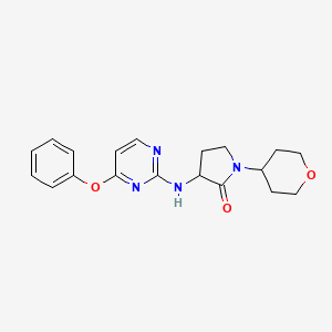 1-(Oxan-4-yl)-3-[(4-phenoxypyrimidin-2-yl)amino]pyrrolidin-2-one