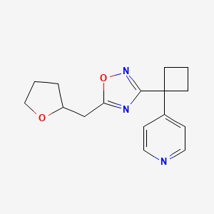 molecular formula C16H19N3O2 B7445301 5-(Oxolan-2-ylmethyl)-3-(1-pyridin-4-ylcyclobutyl)-1,2,4-oxadiazole 