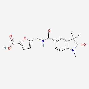 molecular formula C18H18N2O5 B7445326 5-[[(1,3,3-Trimethyl-2-oxoindole-5-carbonyl)amino]methyl]furan-2-carboxylic acid 