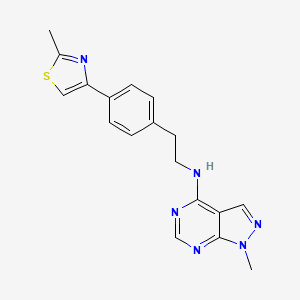 1-methyl-N-[2-[4-(2-methyl-1,3-thiazol-4-yl)phenyl]ethyl]pyrazolo[3,4-d]pyrimidin-4-amine