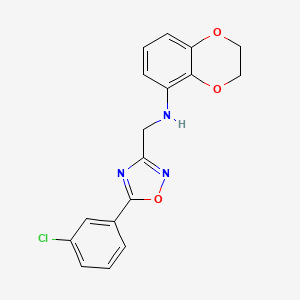 N-[[5-(3-chlorophenyl)-1,2,4-oxadiazol-3-yl]methyl]-2,3-dihydro-1,4-benzodioxin-5-amine