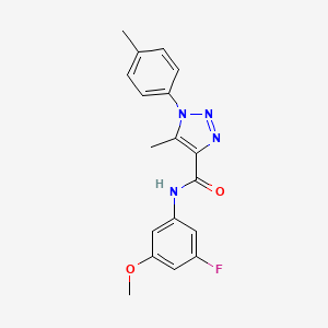 molecular formula C18H17FN4O2 B7445374 N-(3-fluoro-5-methoxyphenyl)-5-methyl-1-(4-methylphenyl)triazole-4-carboxamide 