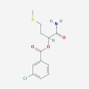 molecular formula C12H14ClNO3S B7445385 (1-Amino-4-methylsulfanyl-1-oxobutan-2-yl) 3-chlorobenzoate 