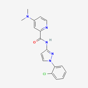 molecular formula C17H16ClN5O B7445393 N-[1-(2-chlorophenyl)pyrazol-3-yl]-4-(dimethylamino)pyridine-2-carboxamide 