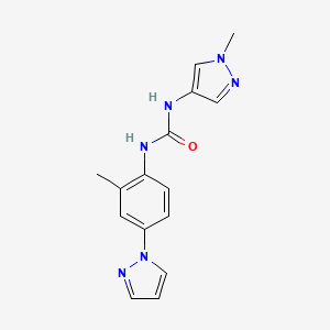 molecular formula C15H16N6O B7445404 1-(1-Methylpyrazol-4-yl)-3-(2-methyl-4-pyrazol-1-ylphenyl)urea 