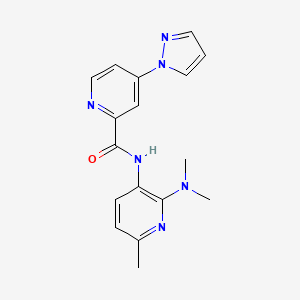 molecular formula C17H18N6O B7445429 N-[2-(dimethylamino)-6-methylpyridin-3-yl]-4-pyrazol-1-ylpyridine-2-carboxamide 