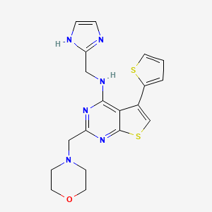 N-(1H-imidazol-2-ylmethyl)-2-(morpholin-4-ylmethyl)-5-thiophen-2-ylthieno[2,3-d]pyrimidin-4-amine