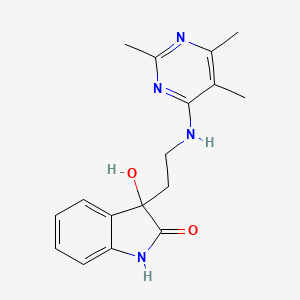 3-hydroxy-3-[2-[(2,5,6-trimethylpyrimidin-4-yl)amino]ethyl]-1H-indol-2-one