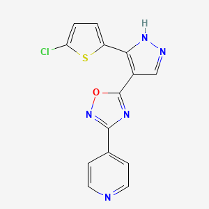 5-[5-(5-chlorothiophen-2-yl)-1H-pyrazol-4-yl]-3-pyridin-4-yl-1,2,4-oxadiazole