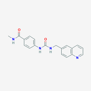 molecular formula C19H18N4O2 B7445468 N-methyl-4-(quinolin-6-ylmethylcarbamoylamino)benzamide 