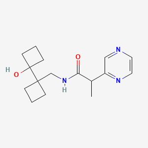 N-[[1-(1-hydroxycyclobutyl)cyclobutyl]methyl]-2-pyrazin-2-ylpropanamide