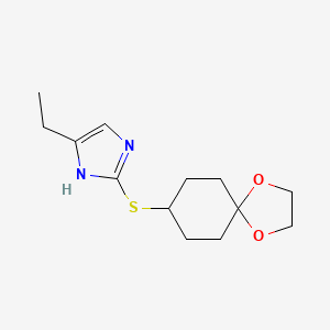 molecular formula C13H20N2O2S B7445500 2-(1,4-dioxaspiro[4.5]decan-8-ylsulfanyl)-5-ethyl-1H-imidazole 