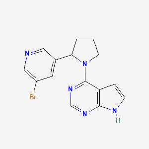 molecular formula C15H14BrN5 B7445507 4-[2-(5-bromopyridin-3-yl)pyrrolidin-1-yl]-7H-pyrrolo[2,3-d]pyrimidine 