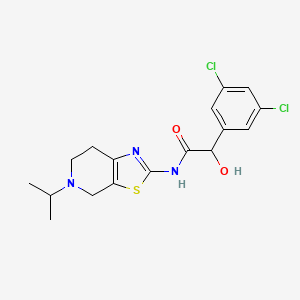 molecular formula C17H19Cl2N3O2S B7445529 2-(3,5-dichlorophenyl)-2-hydroxy-N-(5-propan-2-yl-6,7-dihydro-4H-[1,3]thiazolo[5,4-c]pyridin-2-yl)acetamide 