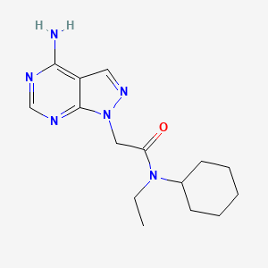 molecular formula C15H22N6O B7445576 2-(4-aminopyrazolo[3,4-d]pyrimidin-1-yl)-N-cyclohexyl-N-ethylacetamide 