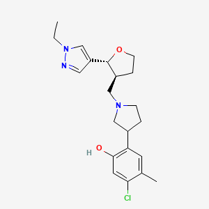 5-chloro-2-[1-[[(2R,3S)-2-(1-ethylpyrazol-4-yl)oxolan-3-yl]methyl]pyrrolidin-3-yl]-4-methylphenol