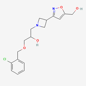 1-[(2-Chlorophenyl)methoxy]-3-[3-[5-(hydroxymethyl)-1,2-oxazol-3-yl]azetidin-1-yl]propan-2-ol