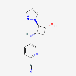 5-[[(1S,2R,3R)-3-hydroxy-2-pyrazol-1-ylcyclobutyl]amino]pyridine-2-carbonitrile