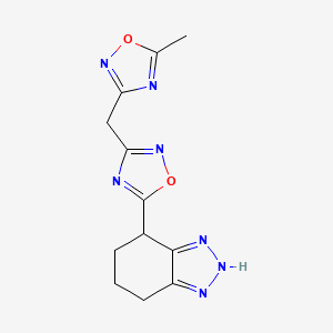 3-[(5-methyl-1,2,4-oxadiazol-3-yl)methyl]-5-(4,5,6,7-tetrahydro-2H-benzotriazol-4-yl)-1,2,4-oxadiazole