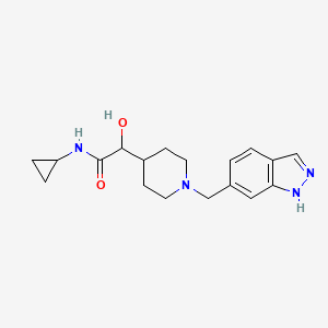 molecular formula C18H24N4O2 B7445635 N-cyclopropyl-2-hydroxy-2-[1-(1H-indazol-6-ylmethyl)piperidin-4-yl]acetamide 