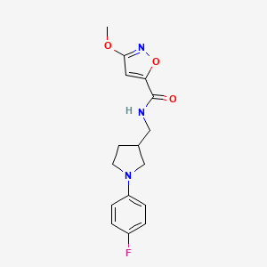 molecular formula C16H18FN3O3 B7445657 N-[[1-(4-fluorophenyl)pyrrolidin-3-yl]methyl]-3-methoxy-1,2-oxazole-5-carboxamide 