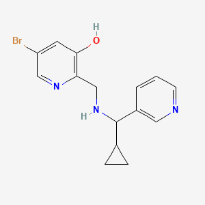 molecular formula C15H16BrN3O B7445660 5-Bromo-2-[[[cyclopropyl(pyridin-3-yl)methyl]amino]methyl]pyridin-3-ol 