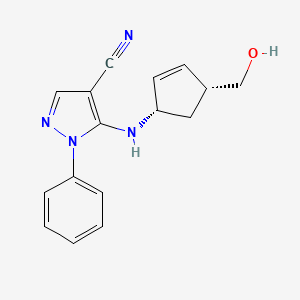 5-[[(1S,4R)-4-(hydroxymethyl)cyclopent-2-en-1-yl]amino]-1-phenylpyrazole-4-carbonitrile