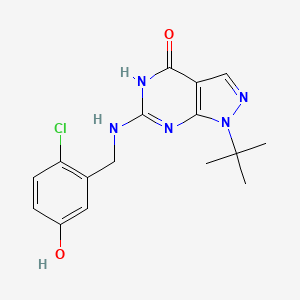 molecular formula C16H18ClN5O2 B7445689 1-tert-butyl-6-[(2-chloro-5-hydroxyphenyl)methylamino]-5H-pyrazolo[3,4-d]pyrimidin-4-one 