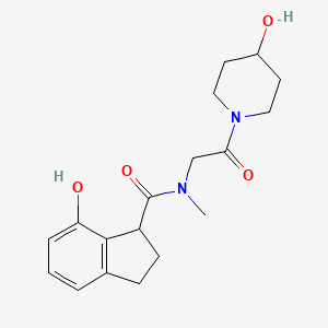 7-hydroxy-N-[2-(4-hydroxypiperidin-1-yl)-2-oxoethyl]-N-methyl-2,3-dihydro-1H-indene-1-carboxamide