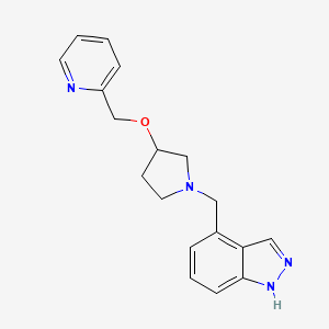 4-[[3-(pyridin-2-ylmethoxy)pyrrolidin-1-yl]methyl]-1H-indazole