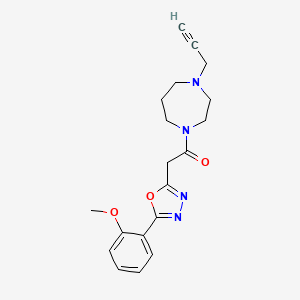 molecular formula C19H22N4O3 B7445750 2-[5-(2-Methoxyphenyl)-1,3,4-oxadiazol-2-yl]-1-[4-(prop-2-yn-1-yl)-1,4-diazepan-1-yl]ethan-1-one 