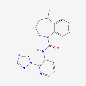 molecular formula C19H20N6O B7445757 5-methyl-N-[2-(1,2,4-triazol-1-yl)pyridin-3-yl]-2,3,4,5-tetrahydro-1-benzazepine-1-carboxamide 